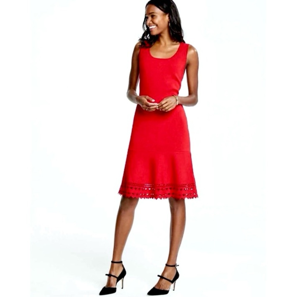 Ann Taylor Scarlet Sleeveless Midi Dress
